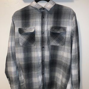 rvca black and white flannel